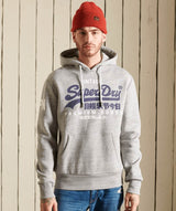 Superdry Vintage Logo NS Hoodie - Navy,Grey - Shirts & Tops