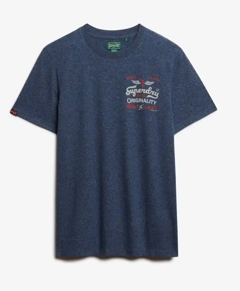 Superdry Mens Vintage Workwear Relaxed T-Shirt Blue Grit Northern