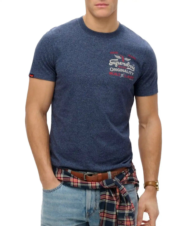 Superdry Mens Vintage Workwear Relaxed T-Shirt Blue Grit Northern