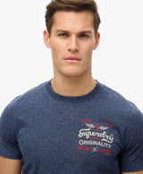 Superdry Mens Vintage Workwear Relaxed T-Shirt Blue Grit Northern