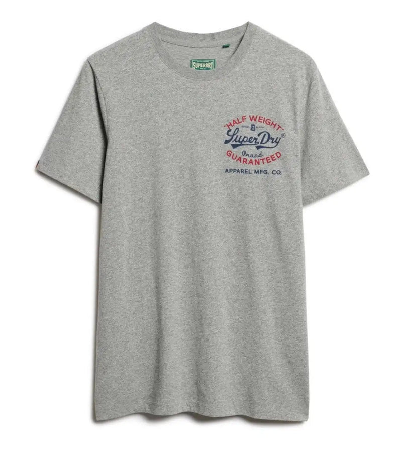 Superdry Mens Vintage Workwear Relaxed T-Shirt Light Grey Northern