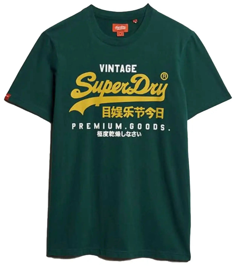 Superdry Mens VL Duo Logo T-Shirt Pine Green Northern Ireland Belfast