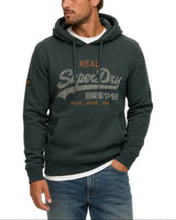 Superdry Mens VL Heritage Hoodie Denver Green Marl Northern Ireland