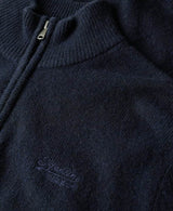 Superdry Mens Essential Embroidered Knit Half Zip Jumper Carbon Navy