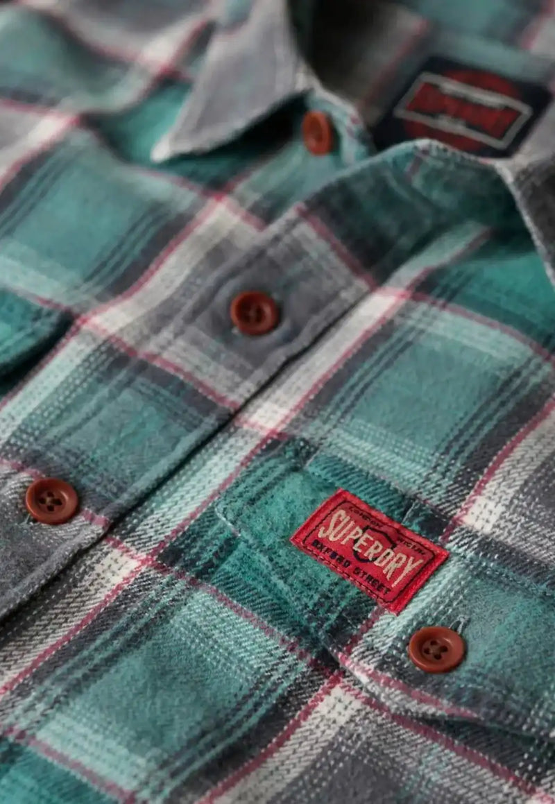 Superdry Mens Worker Check Shirt Yosemite Check Blue Northern Ireland