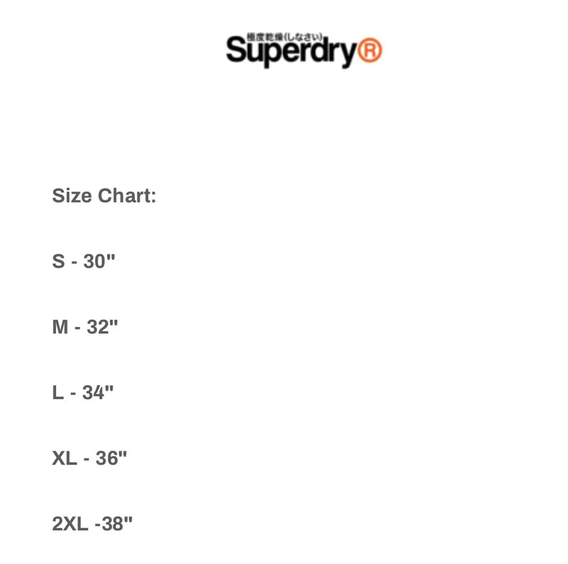 Superdry size chart