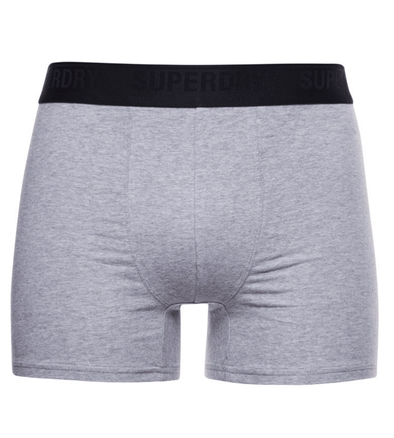 Superdry Organic Cotton Classic 3 Pack Boxers - Black/Charcoal/Grey