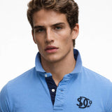 Superdry Pique Monogram Polo Shirt Deep Blue Wave/Eclipse Navy