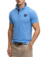 Superdry Pique Monogram Polo Shirt Deep Blue Wave/Eclipse Navy