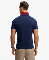 Superdry Pique Monogram Polo Shirt Deep Darkest Navy/Red Northern