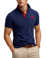 Superdry Pique Monogram Polo Shirt Deep Darkest Navy/Red Northern