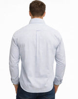 Superdry Preppy Oxford Long Sleeve Shirt Azure Blue Chalk Stripe