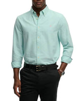 Superdry Preppy Oxford Long Sleeve Shirt Spearmint Green Chambray