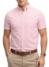 Superdry Preppy Oxford Short Sleeve Shirt Cali Coral Stripe Northern
