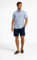 Superdry Preppy Oxford Short Sleeve Shirt Sky Blue Stripe Northern