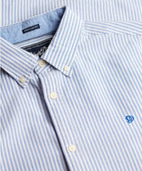 Superdry Preppy Oxford Short Sleeve Shirt Sky Blue Stripe Northern