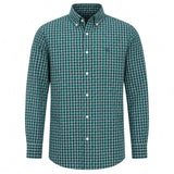 Superdry Preppy Poplin Men’s Long Sleeve Shirt Green Check Northern