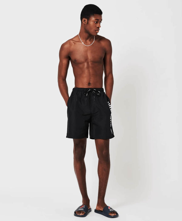 Superdry Swim Shorts Code Applique 19 Inch Black