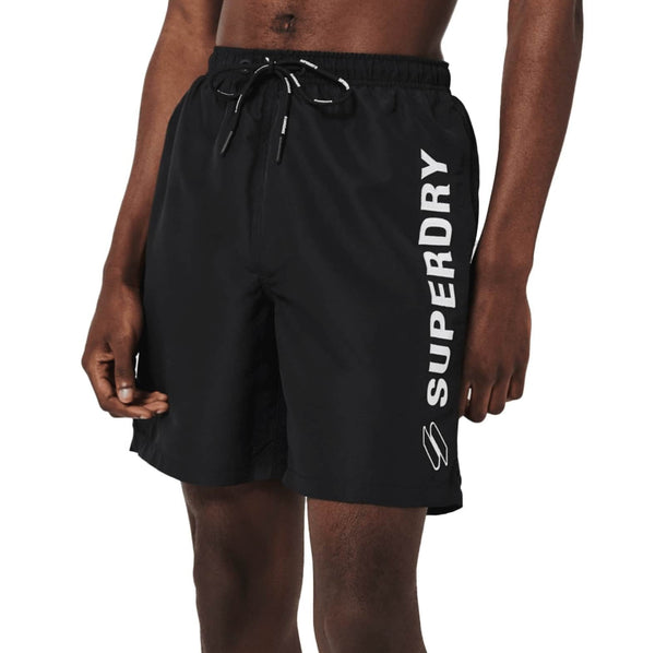 Superdry Swim Shorts Code Applique 19 Inch Black