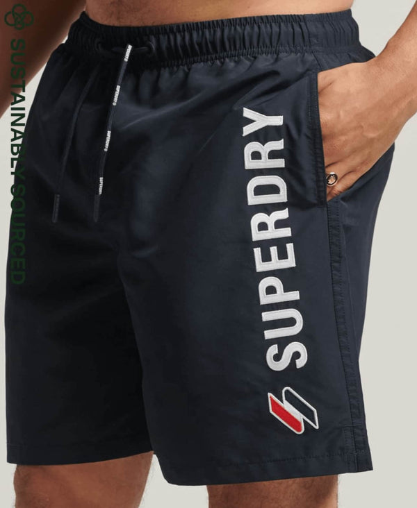 Superdry Swim Shorts Code Applique 19 Inch Deep Navy
