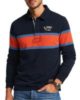 Superdry Vintage Athletic Stripe Rugby Top Navy Stripe Northern