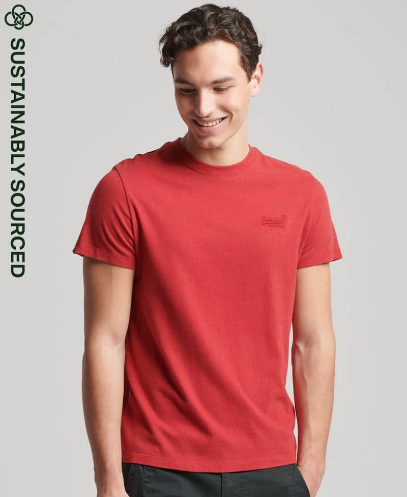 Superdry Vintage Embroidery T-Shirt Hike Red Marl - Shirts &