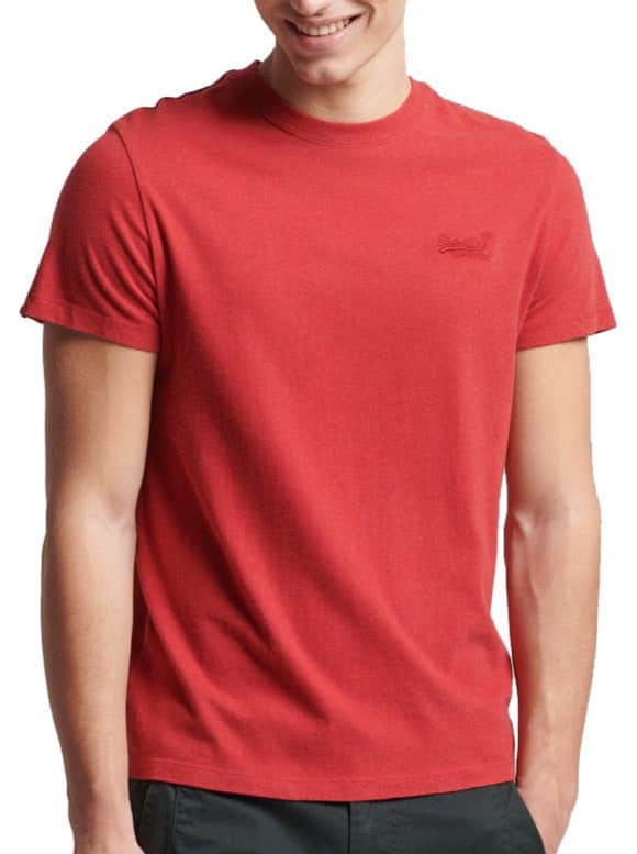 Superdry Vintage Embroidery T-Shirt Hike Red Marl - Shirts &