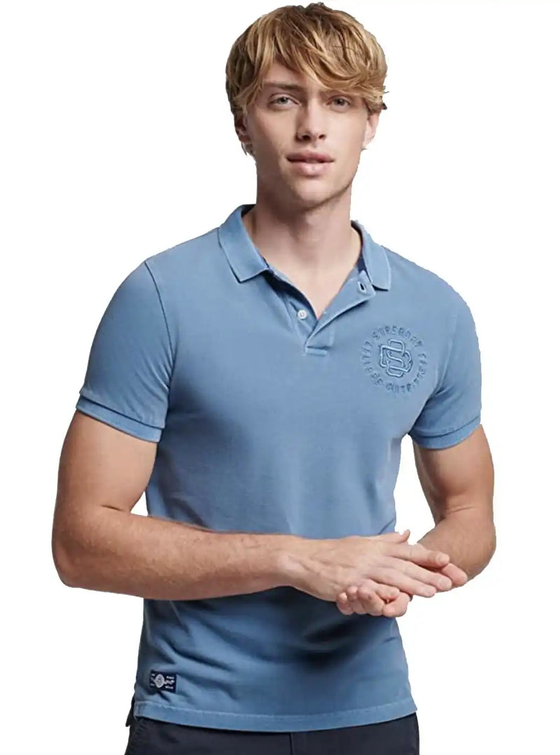 Superdry Vintage Superstate Polo Heraldic Blue - Shirts & 