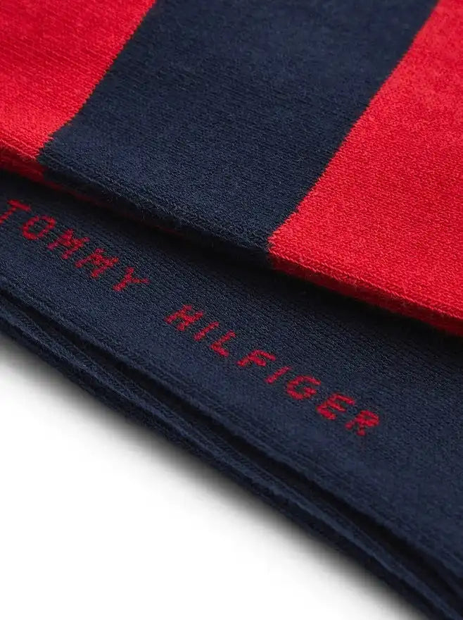 Tommy Hilfiger Mens 2 Pack Rugby Socks Red/Navy Northern Ireland