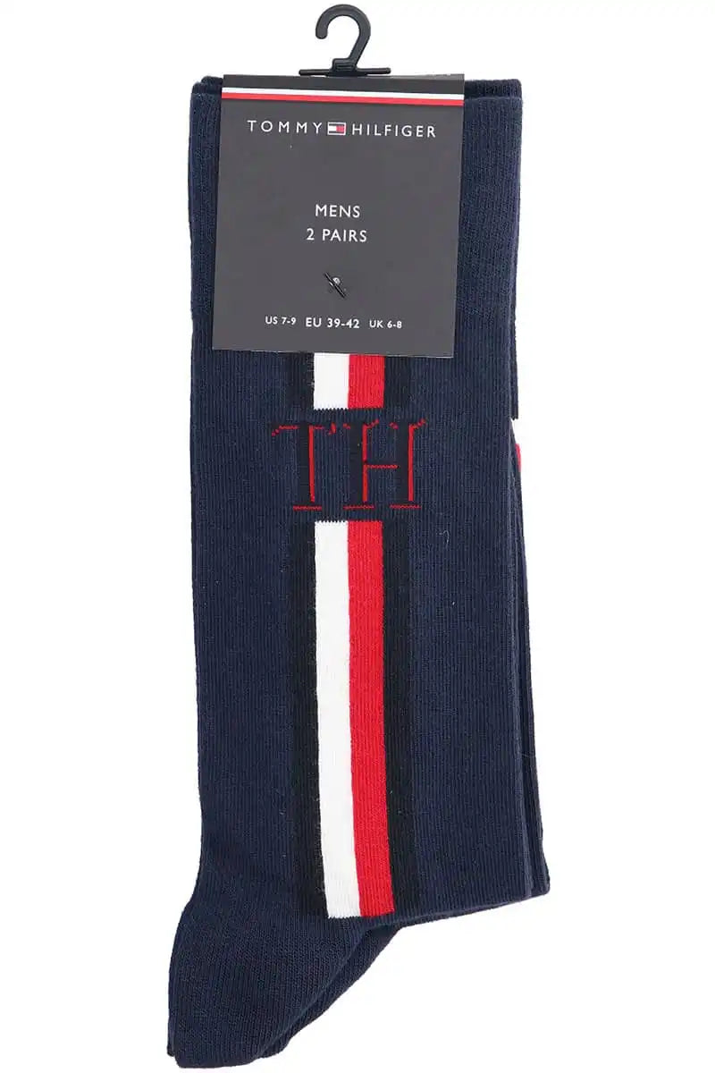 Tommy Hilfiger Mens 2 Pack Socks Iconic Stripe Navy Northern Ireland