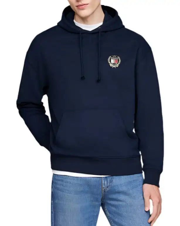 Tommy Jeans Mens Tommy Crest Hoodie Dark Night Navy Northern Ireland