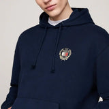 Tommy Jeans Mens Tommy Crest Hoodie Dark Night Navy Northern Ireland