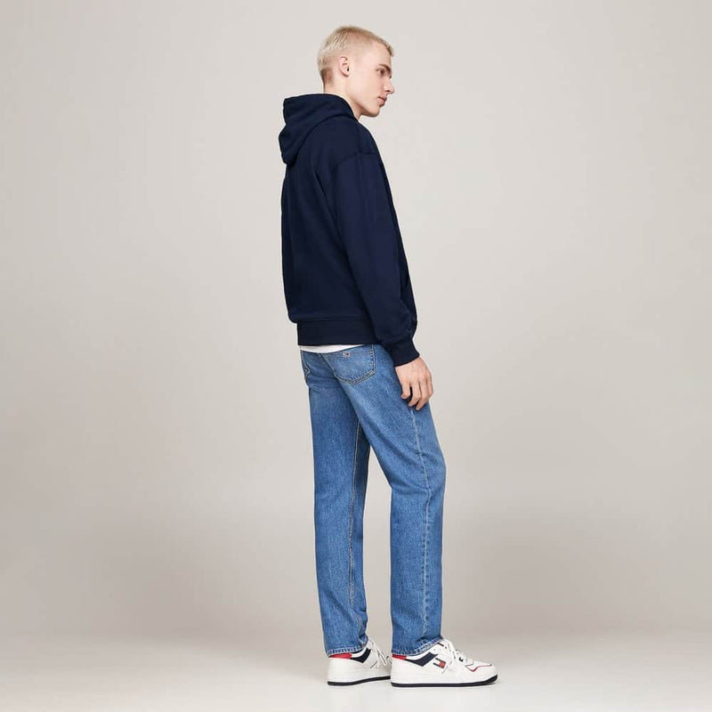 Tommy Jeans Mens Tommy Crest Hoodie Dark Night Navy Northern Ireland
