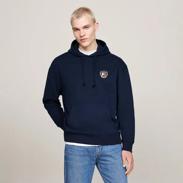 Tommy Jeans Mens Tommy Crest Hoodie Dark Night Navy Northern Ireland