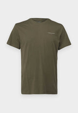 Tommy Jeans Mens Linear Chest Text T-Shirt Fatique Green Northern