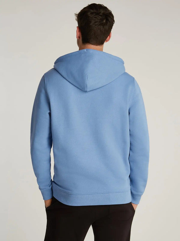 Tommy Jeans Mens Regular Flag Fleece Hoodie Colorado Blue Northern