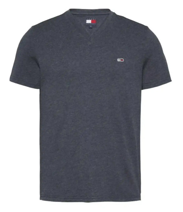 Tommy Jeans Mens Slim Jaspe V-Neck T-Shirt Dark Night Navy Northern