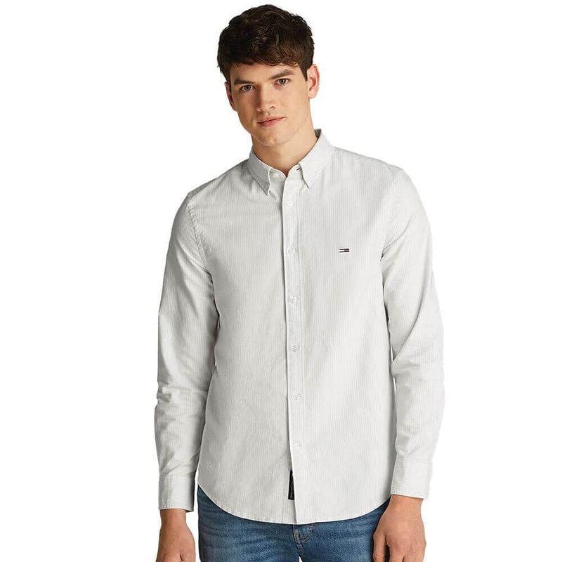 Tommy Jeans Mens Slim Oxford Shirt Sweet Blue Stripe Northern Ireland