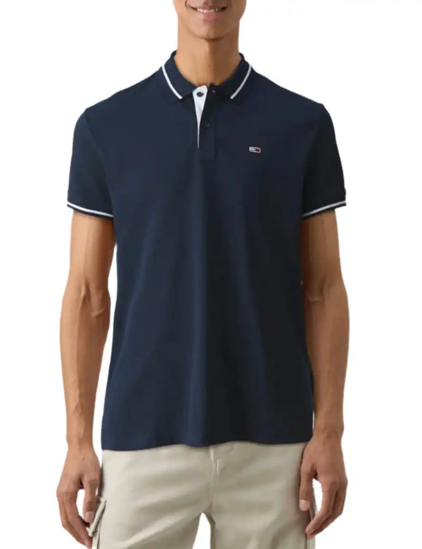 Tommy Jeans Mens Tipped Polo Shirt Dark Night Navy Northern Ireland
