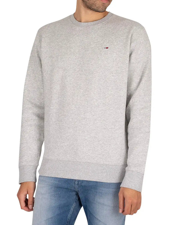 Tommy Jeans Regular Fleece Sweatshirt Light Grey Heather Northern