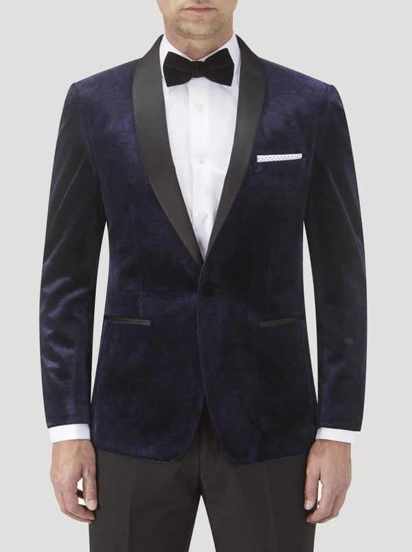 Tuxedo No.19 Dinner Suit Navy Velvet Jacket Tailored Fit