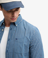 Superdry Preppy Poplin Men's Long Sleeve Shirt Glen Blue Check