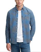 Superdry Preppy Poplin Men's Long Sleeve Shirt Glen Blue Check