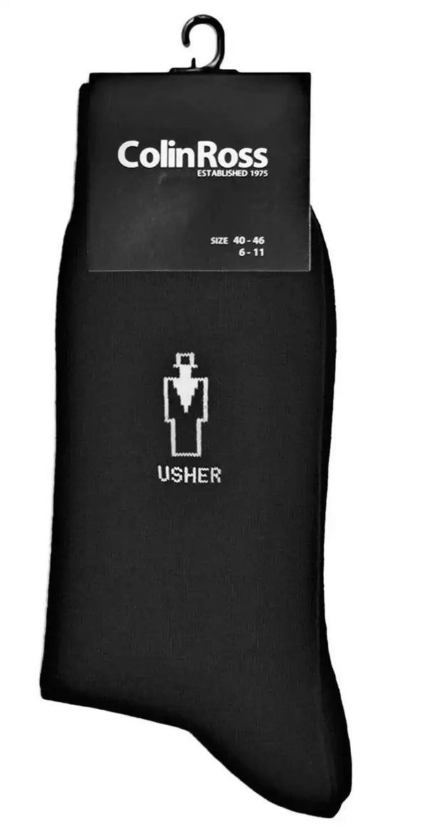 Usher Wedding Socks - Black.