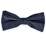 Vichi Mens Bow Tie & Pocket Sqaure Set Navy Paisley Ballynahinch