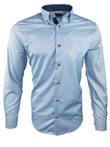 White Label Casual Shirt White/Navy/Blue Diamond Print Northern