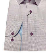 White Label Formal Shirt 82089 Tapered Fit Wine Micro Check 