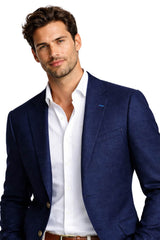 White Label Jasper Linen Sports Jacket Navy Northern Ireland Belfast