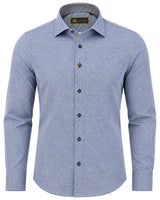 White Label Men’s Blue Geometric Tapered Fit Long Sleeve Shirt