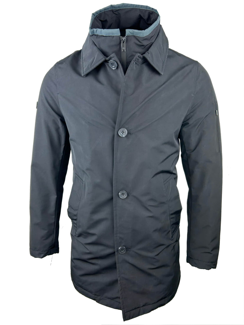White Label Mens Hayes Water Repellant Overcoat Black Northern